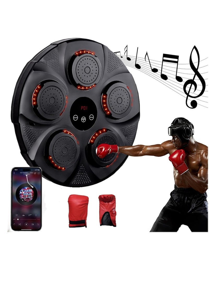 يوڠام آلة الملاكمة الإلكترونية، هدف ملاكمة عملي لجدار التدريب، آلة ملاكمة موسيقية، لوحات ملاكمة ذكية مع قفازات ملاكمة - Image 1