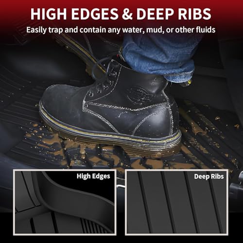 LASFIT حصائر أرضية LASFIT تناسب BMW X3 2018-2024 / BMW X4 2019-2024، حصائر مطابقة من TPE مقاومة للماء لجميع الأحوال الجوية للمقاعد الأمامية والخلفية، باللون الأسود - Image 3