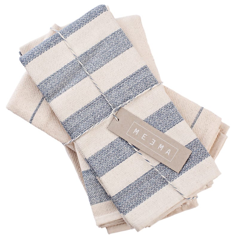 MEEMA Kitchen Towels and Dishcloths  Ecofriendly Upcycled Cotton Set of 4  Large 20 x 28 in Super Absorbent Premium Weave  Toallas de cocina - Image 1