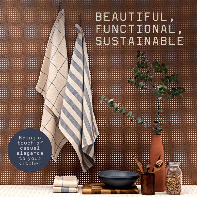 MEEMA Kitchen Towels and Dishcloths  Ecofriendly Upcycled Cotton Set of 4  Large 20 x 28 in Super Absorbent Premium Weave  Toallas de cocina - Image 2