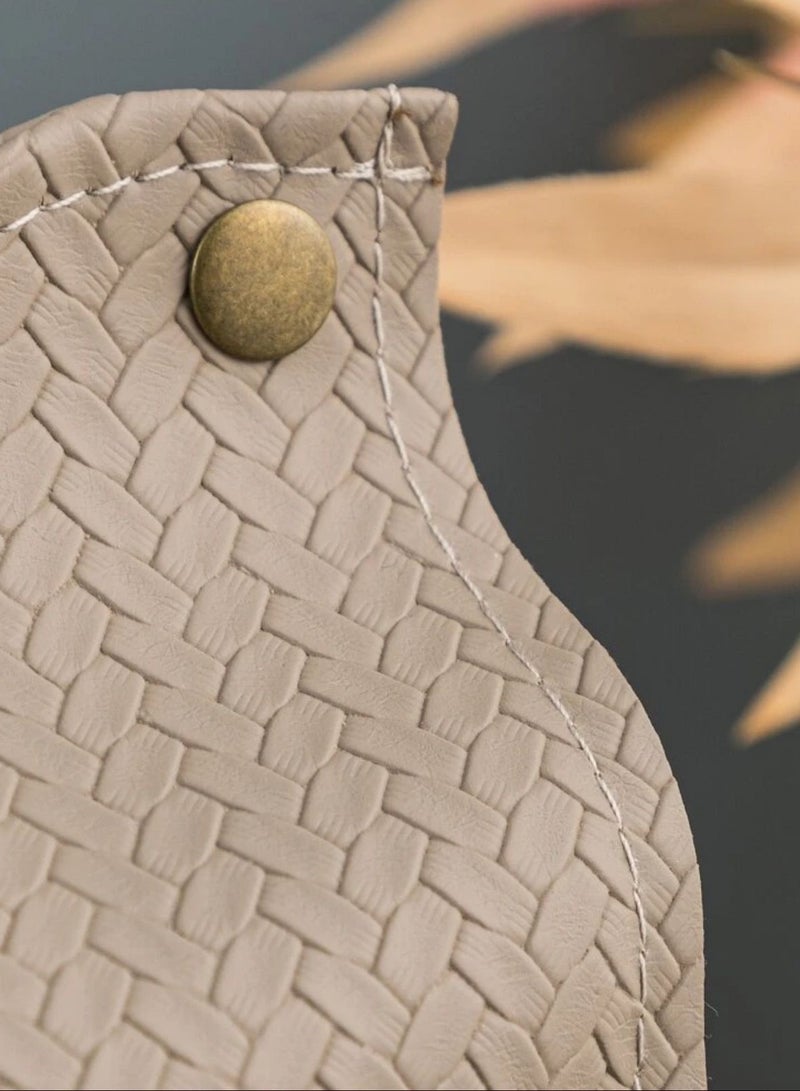 علبة مناديل مصنوعة من الجلد لون رمادي - Image 3