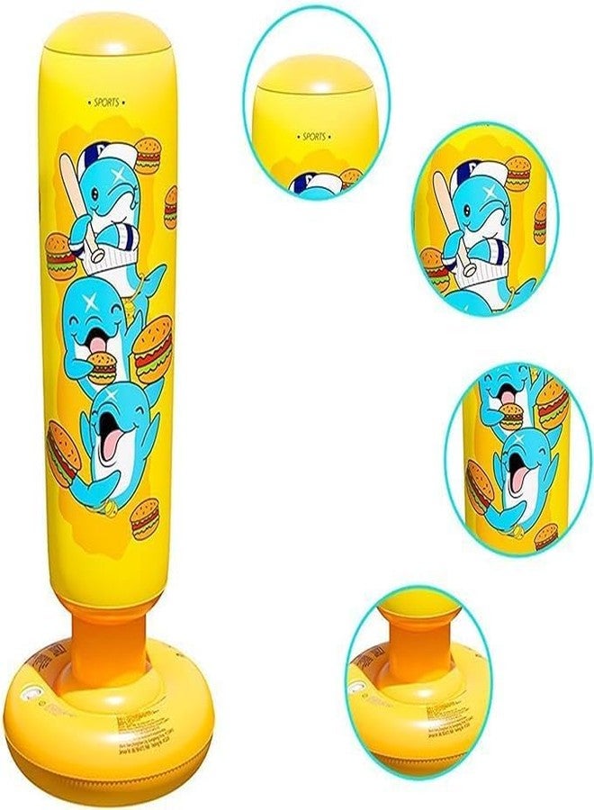 swabs® Standing Bounce Back Boxing Toy for Boys & Girls, Indoor Outdoor Sports Fun Toy | Inflatable Punching Bag for Kids - Dolphin Cartoon Design - Image 4