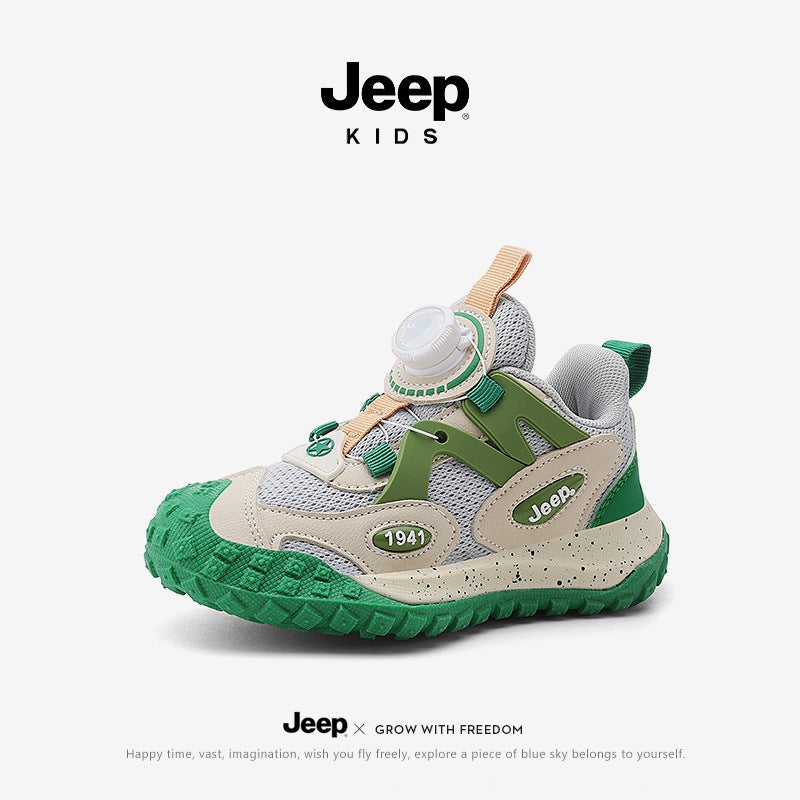 Jeep Kidsren'S Shoes Girls' Sports Shoes Knob Soft Sole Outdoor Hiking Casual Shoes Autum Boys' Shoes - Image 1
