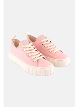 Women Lace Up Casual Shoes, Pink