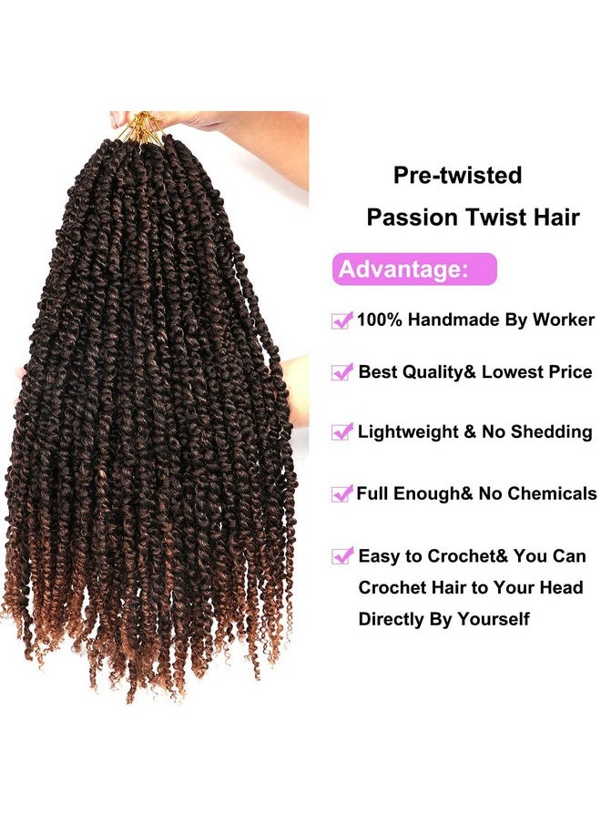 Outernice 8 Packs Passion Twist Crochet Hair 20 Inch Prelooped Crochet Braids Pretwisted Spring Twist Crochet Hair For Black Women (20 Inch (Pack Of 8) T30)  - Image 5