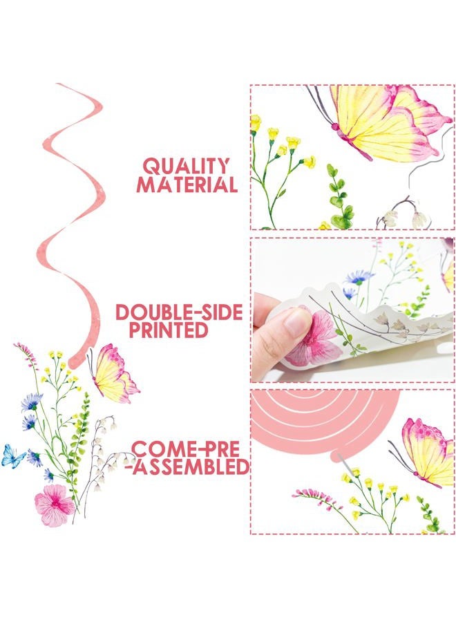 umoni Wildflower Hanging Swirl Decorations Wildflower Baby Shower Decorations A Little Wildflower is on Her Way Baby Shower Supplies - Image 4