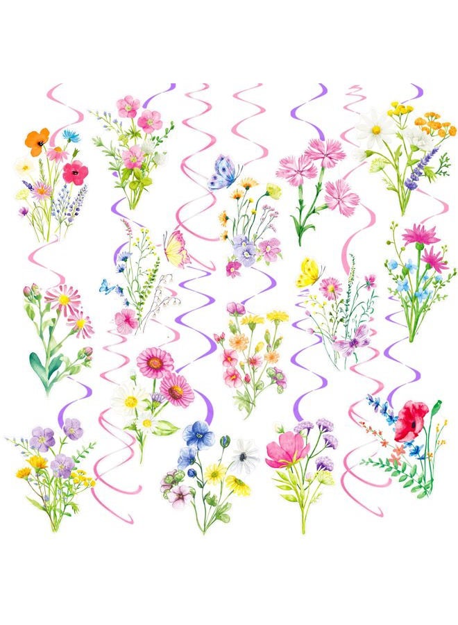 umoni Wildflower Hanging Swirl Decorations Wildflower Baby Shower Decorations A Little Wildflower is on Her Way Baby Shower Supplies - Image 1