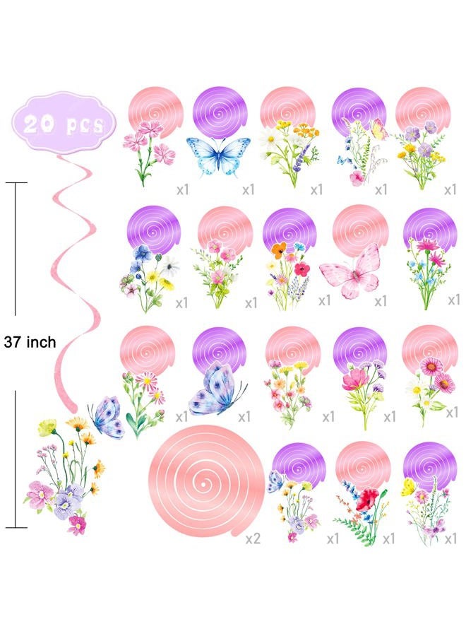 umoni Wildflower Hanging Swirl Decorations Wildflower Baby Shower Decorations A Little Wildflower is on Her Way Baby Shower Supplies - Image 2