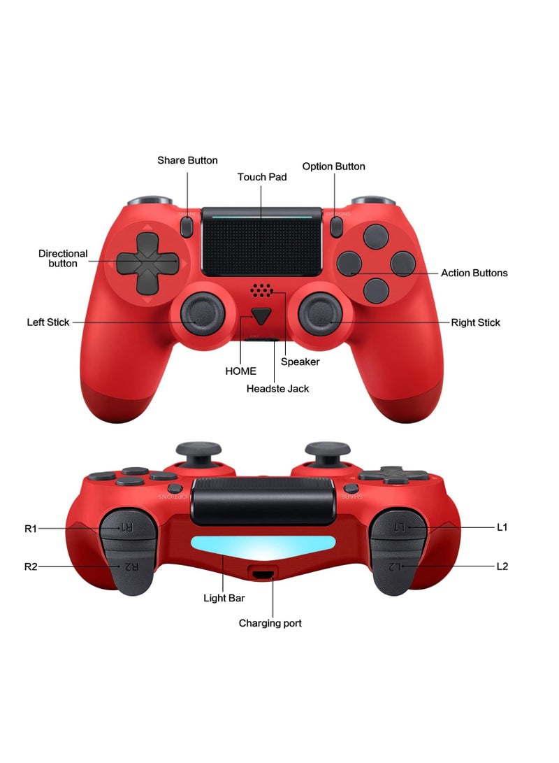 Wireless Game Controller for PS4 Console with Dual Vibration, 1000mAh Battery, and Charging Cable - Image 4