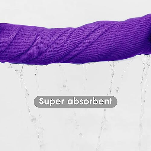 JML Microfiber Bath Towels, 2 Pack Extra Large Bathroom Towel 30" x 60", Oversized, Ultra Soft, Super Absorbent and Fast Drying, No Fading for Hair, Yoga, Gym, Violet - Image 4