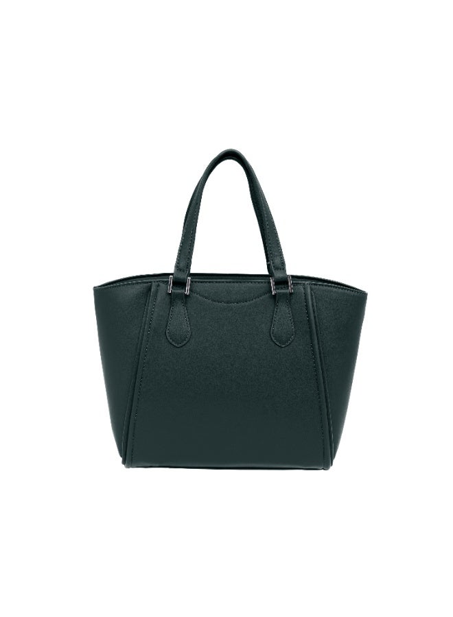 Foska Women's Large Structured Tote & Shoulder Bag - Dark Green - 35.5x29 cm - Image 4