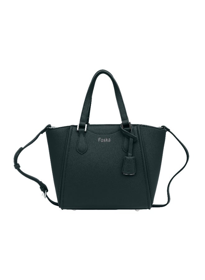 Foska Women's Large Structured Tote & Shoulder Bag - Dark Green - 35.5x29 cm - Image 1