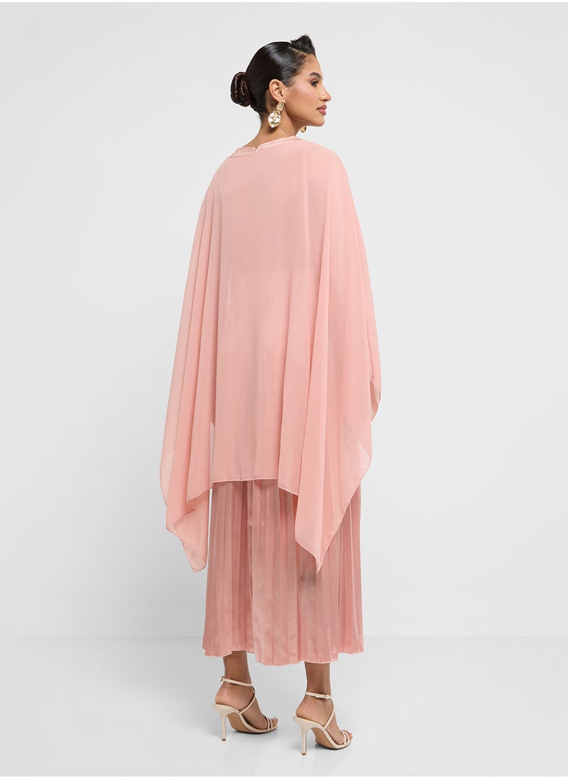 Khizana - Cape Style Dress With Pleats - Image 1