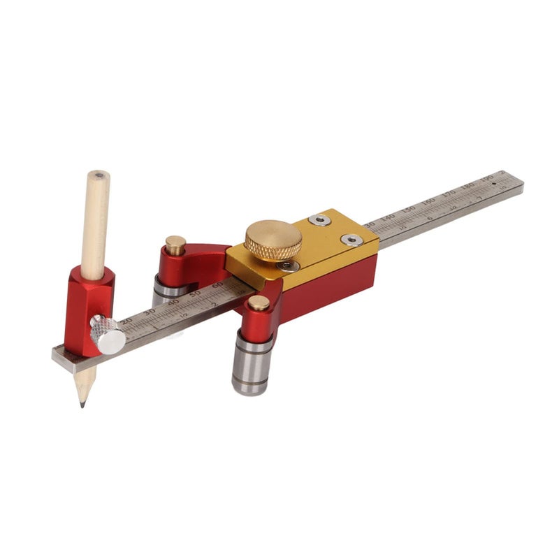 3 in 1 Scribing Ruler Aluminum Alloy 140mm Parallel Line Circle Maker - Image 3