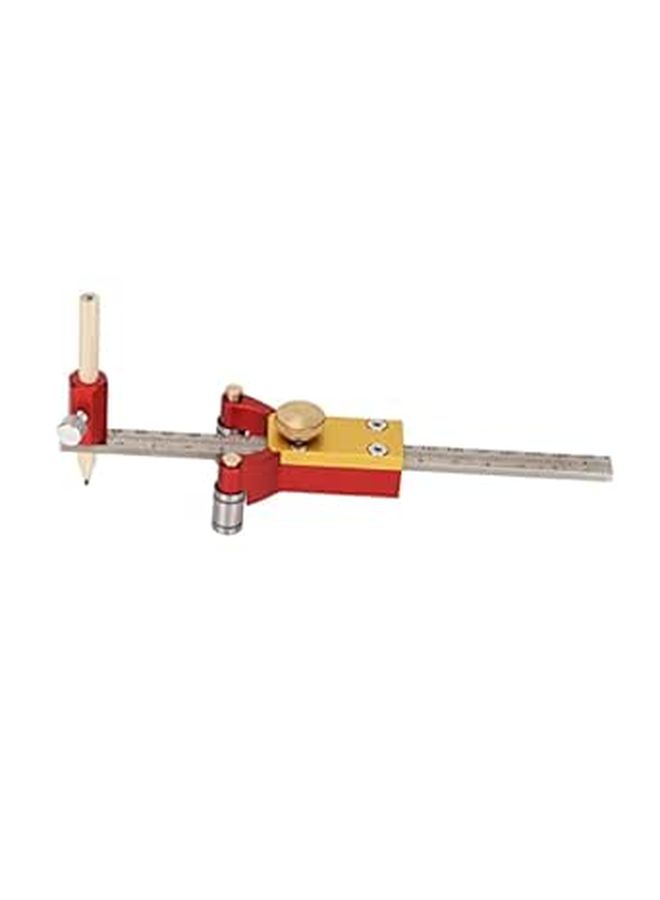 3 in 1 Scribing Ruler Aluminum Alloy 140mm Parallel Line Circle Maker - Image 1