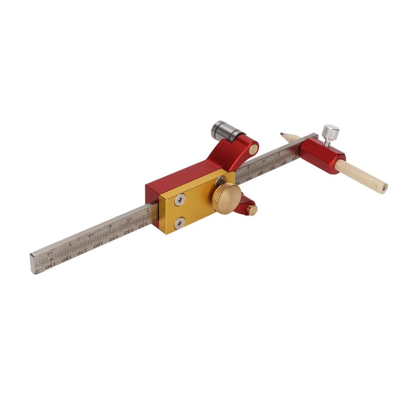 3 in 1 Scribing Ruler Aluminum Alloy 140mm Parallel Line Circle Maker - Image 4
