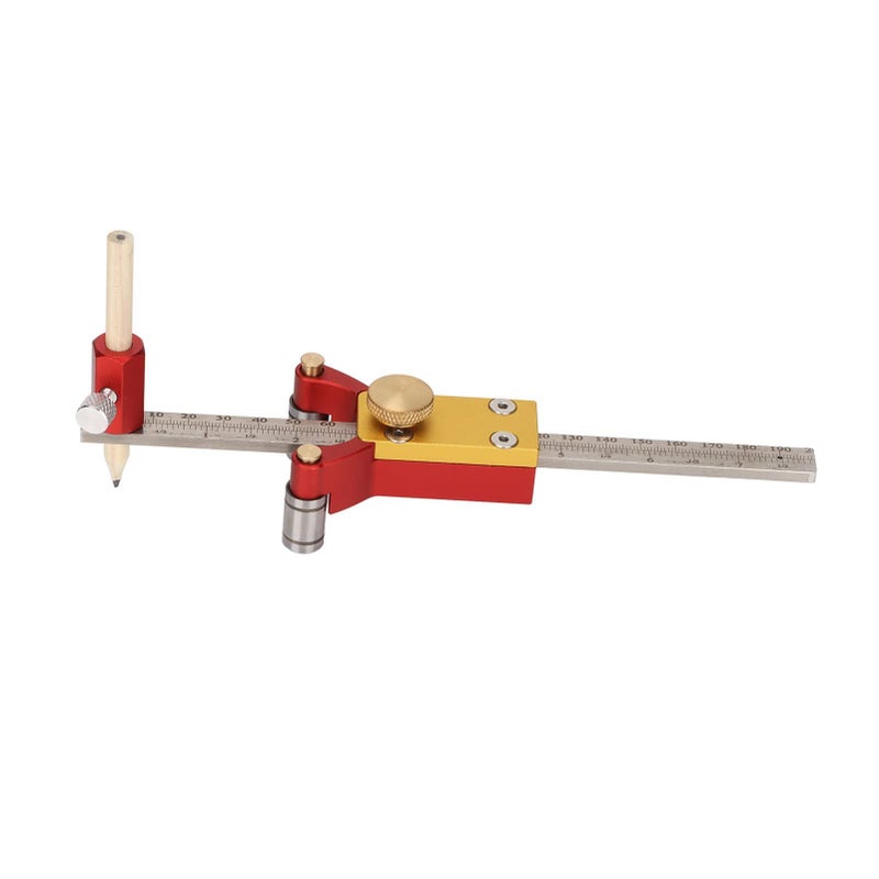 3 in 1 Scribing Ruler Aluminum Alloy 140mm Parallel Line Circle Maker - Image 2