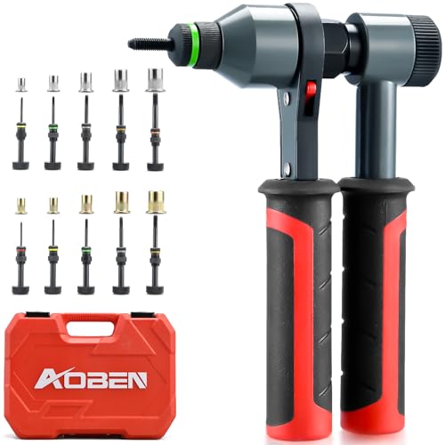 AOBEN طقم أدوات صمولة ريفيت AOBEN، طقم مسدس نوتسيرت، أداة ريفنوت مطورة مع 10 ماندريل مقياس و SAE، 100 قطعة ريفنوت، وحقيبة حمل متينة - Image 1