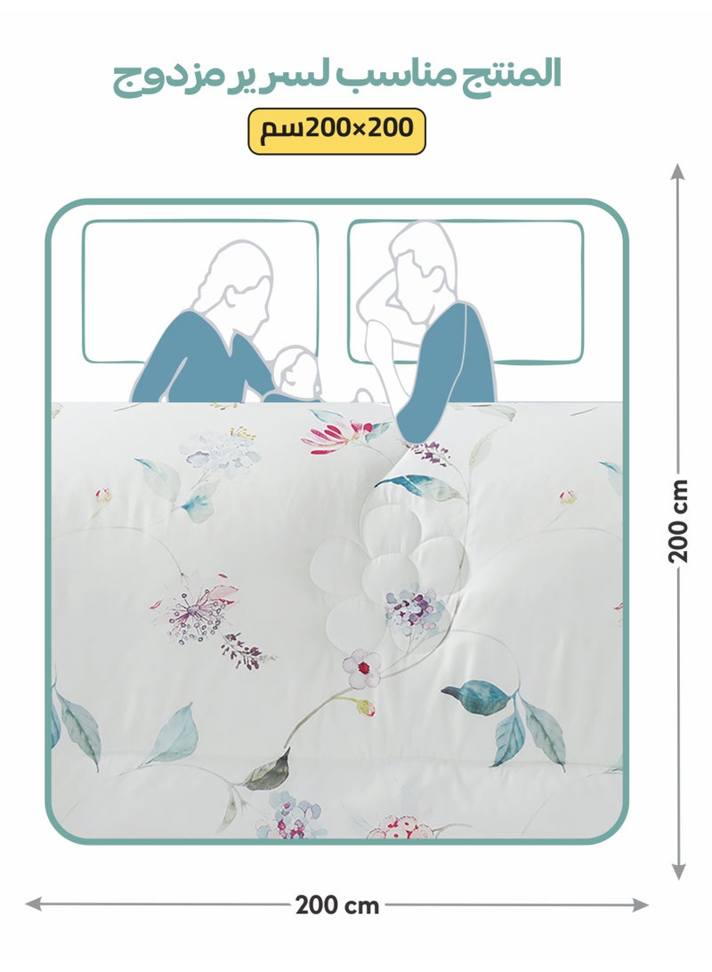 Donetella Bedding Comforter Set, King Size Fits 200x200 cm - 6-Pcs Digital Print Quilted Bed Set, Microfiber Fabric - 1 Comforter, 1 Fitted Sheet, 2 Pillow Shams, 2 Pillowcases. - Image 3