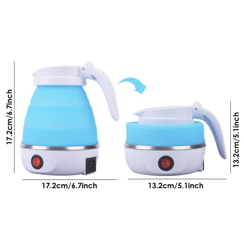 Normelle Foldable Electric Kettle 600ML – Portable Collapsible Travel Kettle with Automatic Shut-Off – Silicone and Stainless Steel Water Boiler for Tea Coffee - Image 3