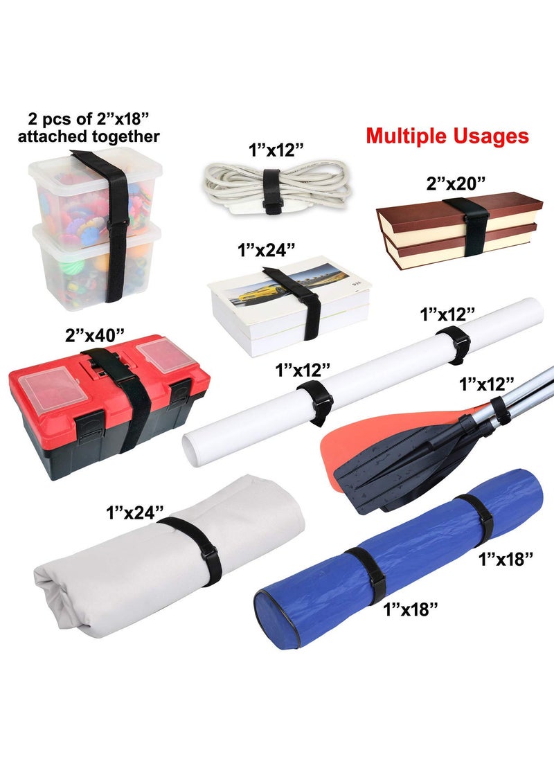 HIKI ZIKI HIKI ZIKI 5 Mtr Loop Straps with 25 Buckles Adjustable Fastening Cable Straps Free Cut Length Cord Straps for Sewing Cable Wire Management Adjustable Straps for Home Office Desk Wire  - Image 4