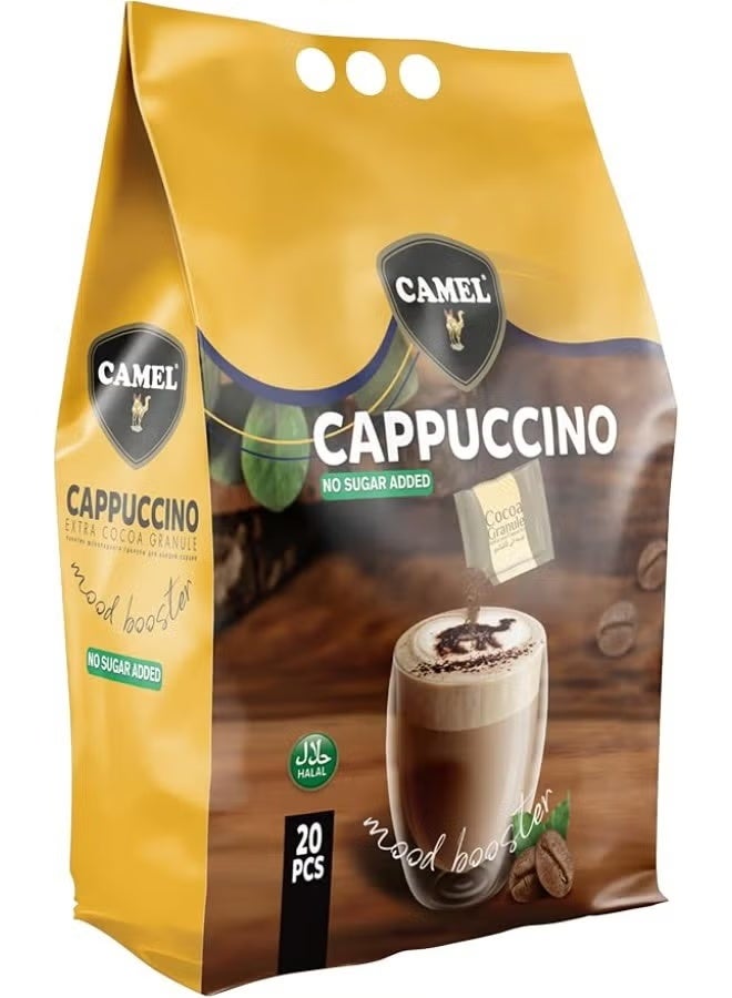 CAMEL Cappuccino Unsweet – 20 Sachets | No Added Sugar | Smooth & Creamy Instant Coffee Drink | Guilt-Free Indulgence for Coffee Lovers - Image 2