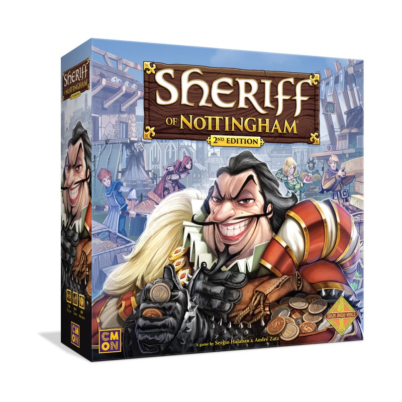 CMON Sheriff of Nottingham Board Game (2nd Edition) - Medieval Bluffing & Card Drafting Strategy Game for Kids & Adults, Ages 14+, 3-6 Players, 60 Minute Playtime