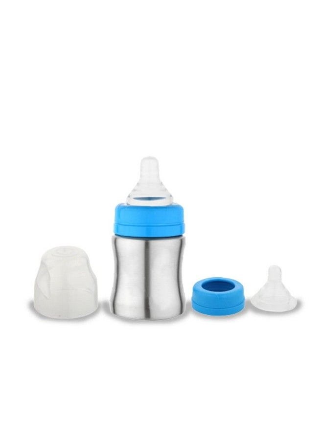 Chinmay Kids - Thermal Insulation Stainless Steel Newborn Baby Feeding Bottle Bpa Free (Steel Blue 125 Ml) - Image 1