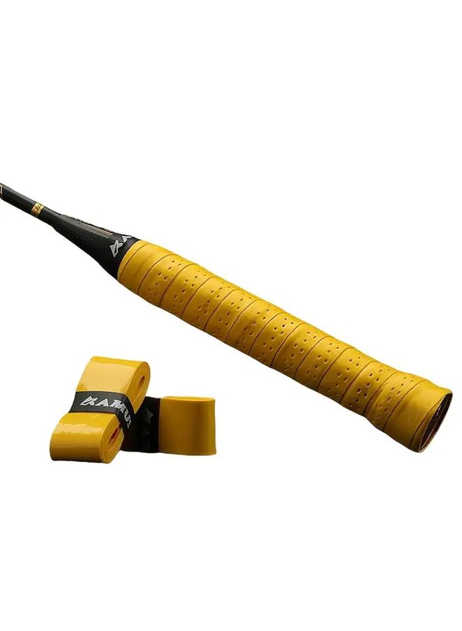 Orange 4pcs Sweat Absorbing Badminton Racket Handle Glue with Grip - Image 4