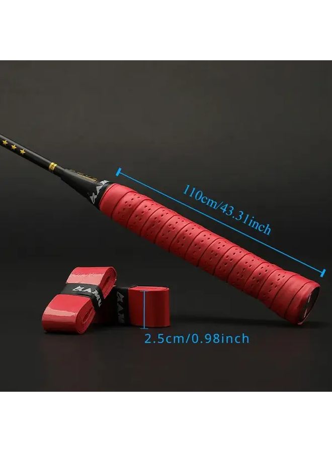 Orange 4pcs Sweat Absorbing Badminton Racket Handle Glue with Grip - Image 2