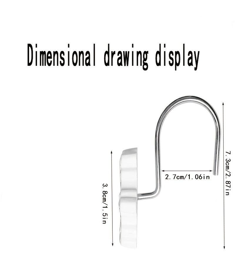 12 White Snowflake Christmas Curtain Hooks Decorative Bathroom Home Set - Image 3