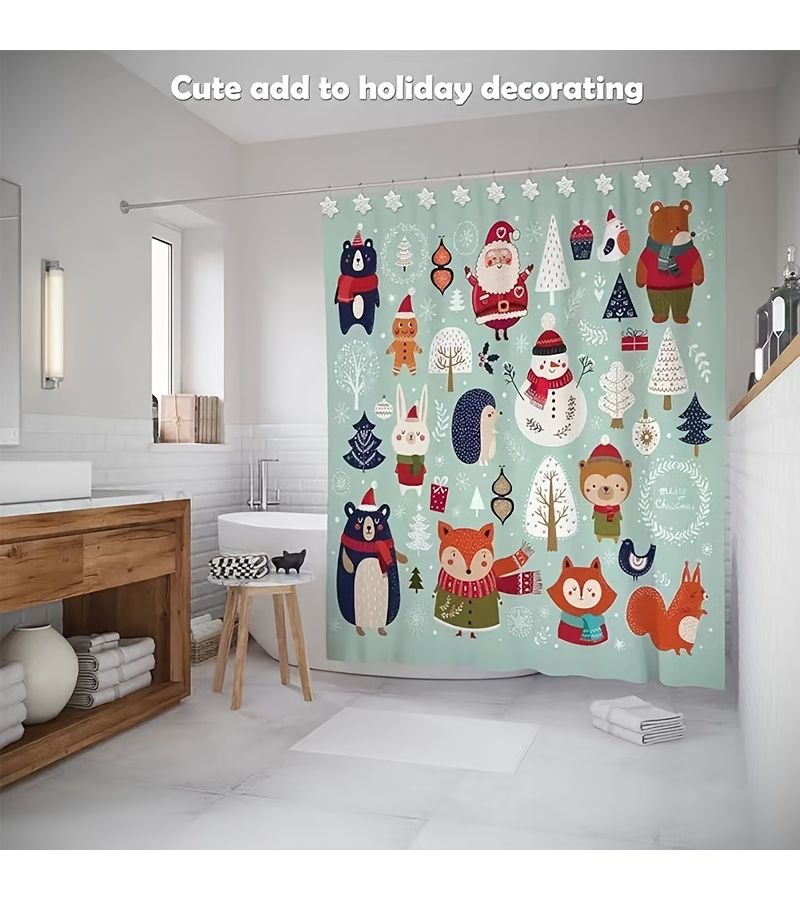 12 White Snowflake Christmas Curtain Hooks Decorative Bathroom Home Set - Image 5
