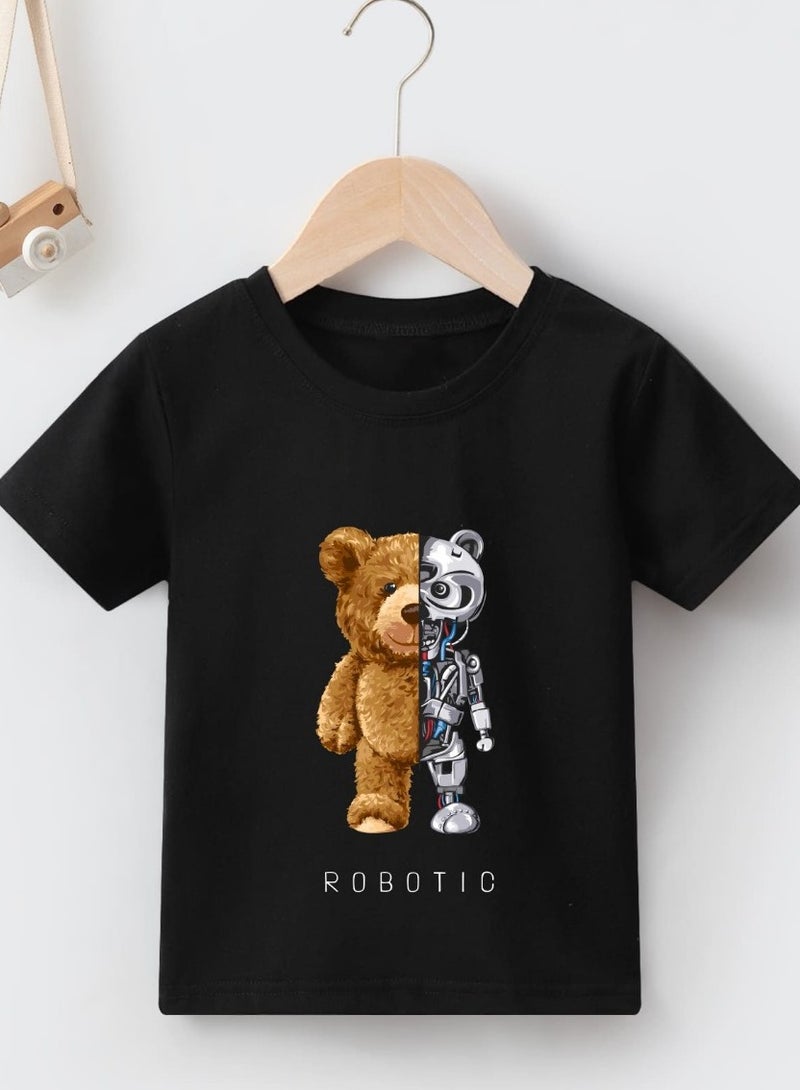 ميسري تيشرت اطفال مطبوع-اسود - Image 1