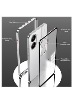 Generic Case Compatible with Xiaomi Poco X7 Pro/Redmi Turbo 4 Magnetic Metal Frame+Matte Translucent Tempered Glass Back Non Slip Shockproof Case with Camera Protector  - Image 2