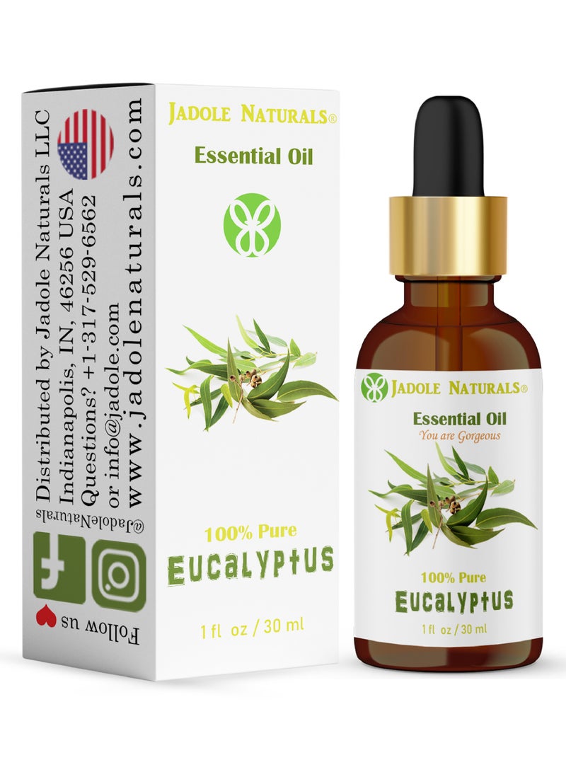 Jadole Naturals Eucalyptus Essential Oil - 30ml, Good for Aromatherapy Diffuser, Humidifier - Image 1