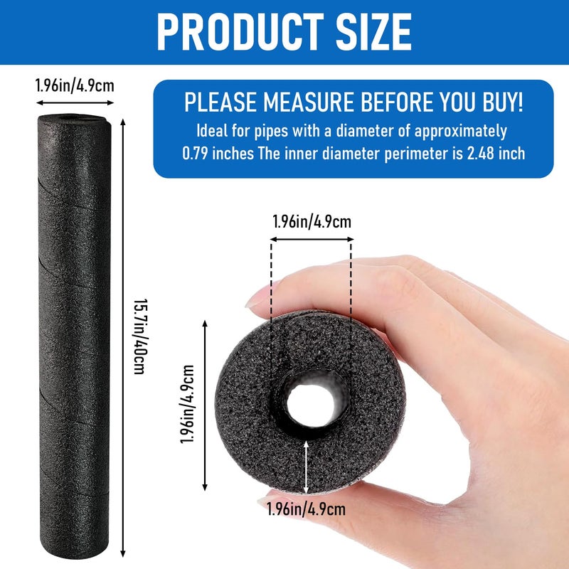 Quadafy 1 Pack Pipe Insulation Tube - 15.7 Snake Wrap Foam - Snake Wrap Foam Protection for Outdoor Indoor Swimming Pool Handle Water Pipe - Image 2