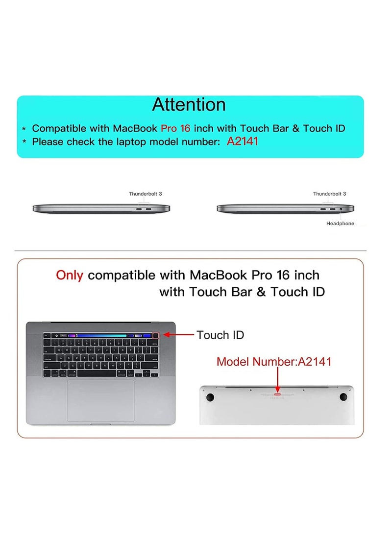 أمم جراب واقٍ من البلاستيك الصلب متوافق مع MacBook New Pro مقاس 16 بوصة موديل A2141 مع Touch Bar Touch ID 2019 الإصدار الأحمر - Image 2