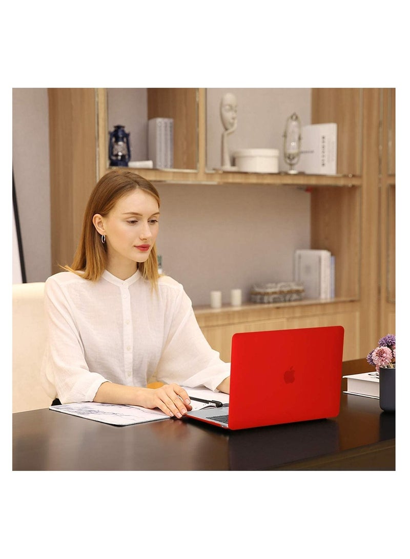 أمم جراب واقٍ من البلاستيك الصلب متوافق مع MacBook New Pro مقاس 16 بوصة موديل A2141 مع Touch Bar Touch ID 2019 الإصدار الأحمر - Image 4