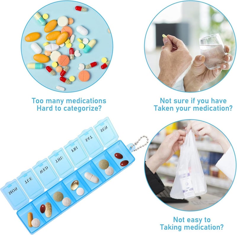 Rabbonix Pill Medicine Organizer Reminder Storage Box 07 Days or 01 Weeks | Plastic | Pack of 2 - Image 3