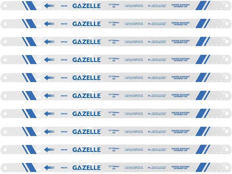 Gazelle 18T x 12 In. Bimetal Cobalt Hacksaw Blade - 100 Pieces - Image 1