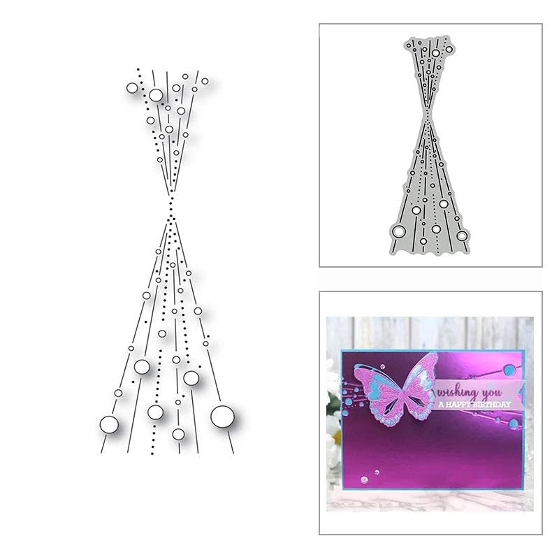 CoolifWang Bubble Spotty Line Cutting Die Cuts, DIY Crafts Template Bubble Spotty Line Scrapbook Cards Cutting Dies Cut Stencils for DIY Embossing Card Making Decorative Paper Dies Scrapbooking - Image 2