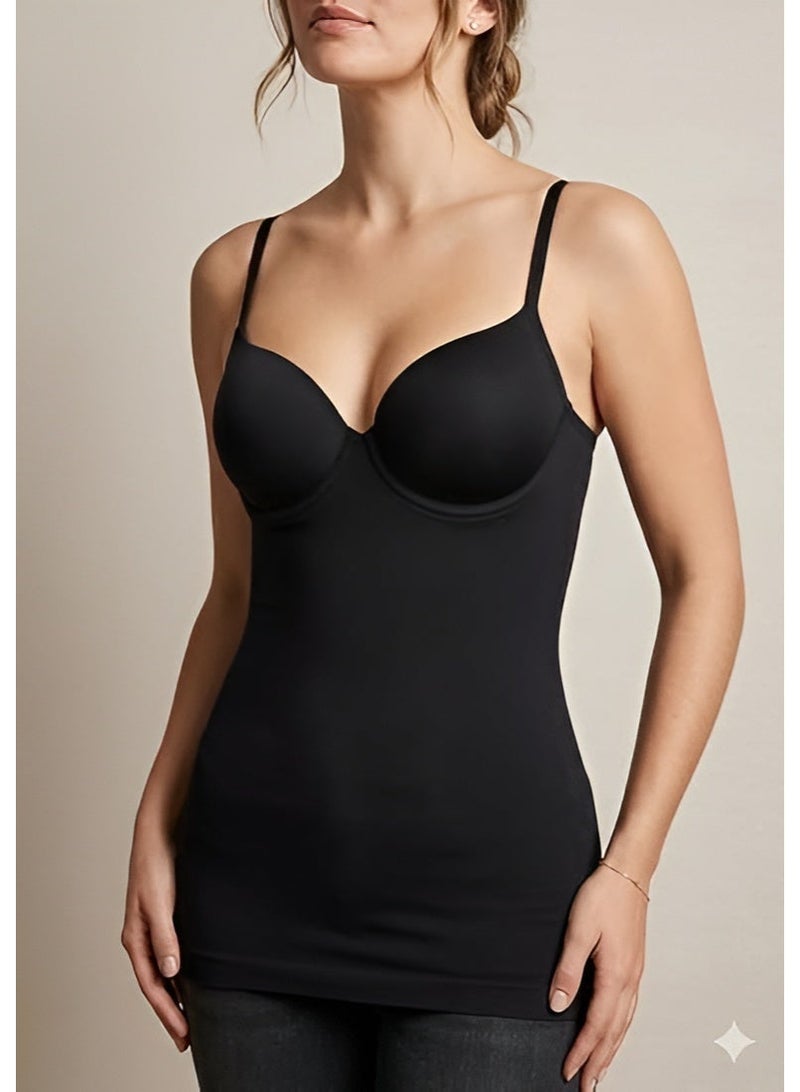 Shappex Women’s Seamless Shapewear Camisole with Built-In Bra – Tummy Control Body Shaper Tank Top, Adjustable Straps, Smooth Slimming Fit, Comfortable Everyday Wear - Image 1