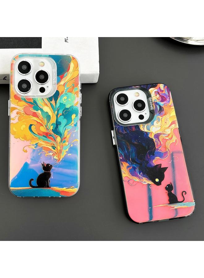 S-TOP Case For iPhone 15 Pro Laser Cat PC Shockproof Phone Case - Image 3
