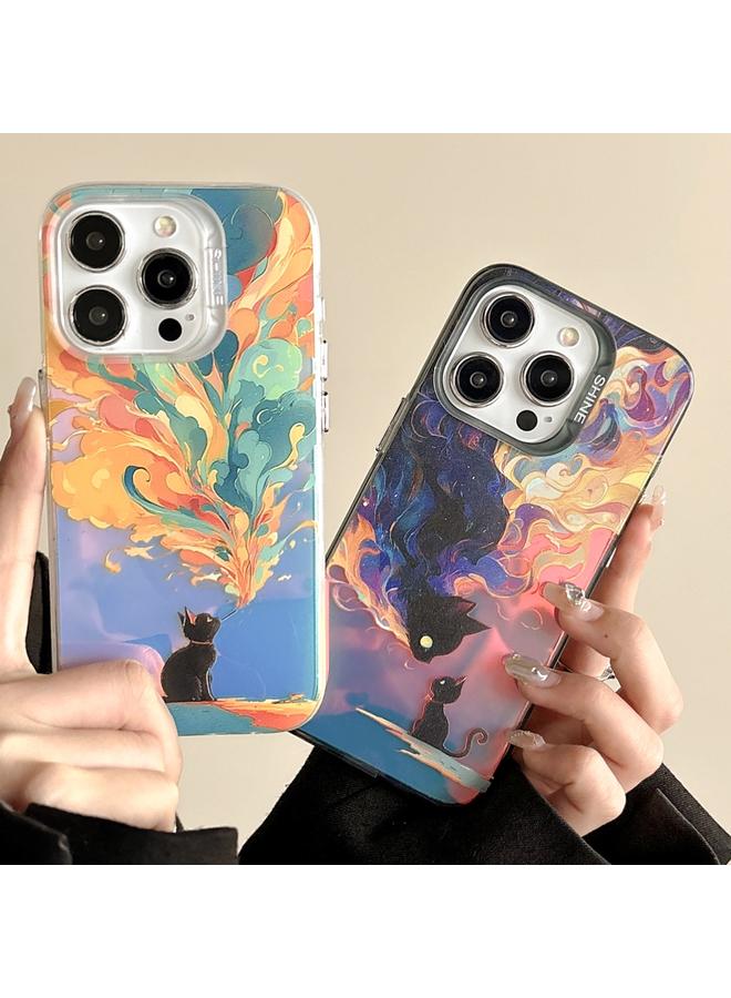 S-TOP Case For iPhone 15 Pro Laser Cat PC Shockproof Phone Case - Image 2