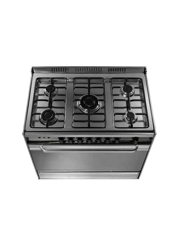 يونيفرسال بوتاجاز يونيفرسال كلاسيك، 60x90 سم، 5 شعلة، مروحة، سلفر، ستانلس ستيل، UF.ST 8905 - Image 3