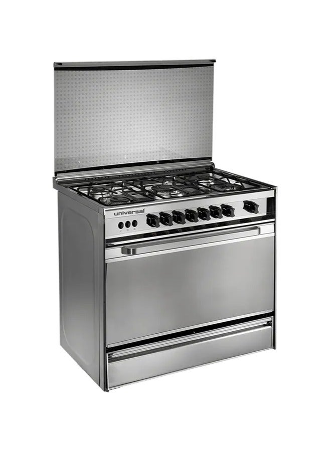 يونيفرسال بوتاجاز يونيفرسال كلاسيك، 60x90 سم، 5 شعلة، مروحة، سلفر، ستانلس ستيل، UF.ST 8905 - Image 2