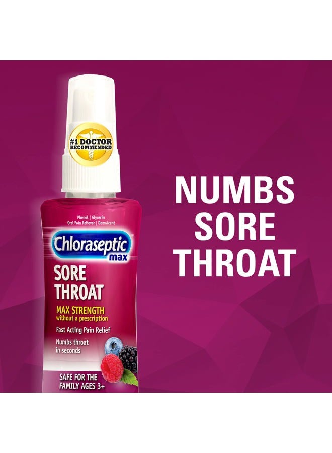 Chloraseptic Max Strength Sore Throat Spray, Wild Berries Flavor, 4.0 fl oz - Image 2