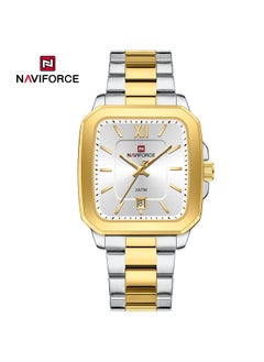 NAVIFORCE Luxury Two-Tone Gold and Silver Stainless Steel Couple Watch Set with Square Dial Date Display and Water Resistance  - Image 2