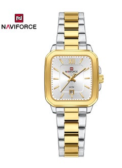 NAVIFORCE Luxury Two-Tone Gold and Silver Stainless Steel Couple Watch Set with Square Dial Date Display and Water Resistance  - Image 3