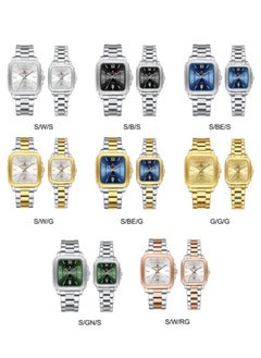 NAVIFORCE Luxury Two-Tone Gold and Silver Stainless Steel Couple Watch Set with Square Dial Date Display and Water Resistance  - Image 5